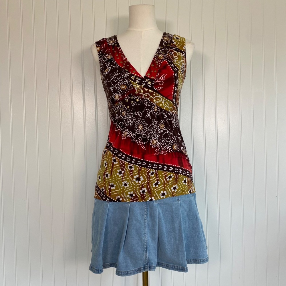 Speechless Womens Vintage Y2K Babydoll Top Size S Studded Indie Sleaze Tie Back